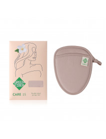 Варежка-спонж двусторонняя Green Fiber CARE 15, бежевая